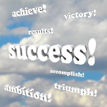 Success Words - Victory, Ambition, Accomplish, Triumph