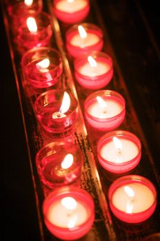 group of red candles