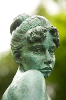 pretty woman face sculpture