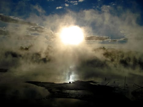 Geothermal activity in Kuirau Park, Rotorua, New Zealand