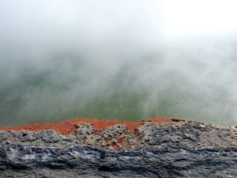 Geothermal Activity at the Champagne Pool of Waiotapu Thermal Reserve
