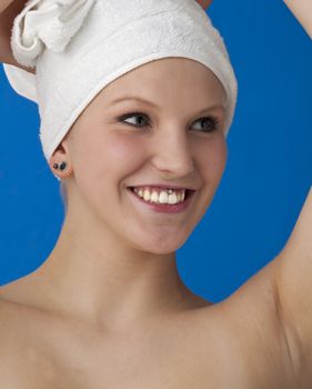 woman in towels during a spa treatment