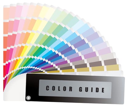 Color guide swatch with rainbow range of colours
