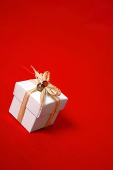 Gift box presentt tied with raffia