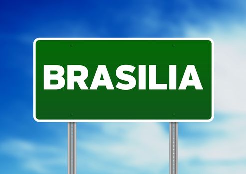 Green Road Sign - Brasilia