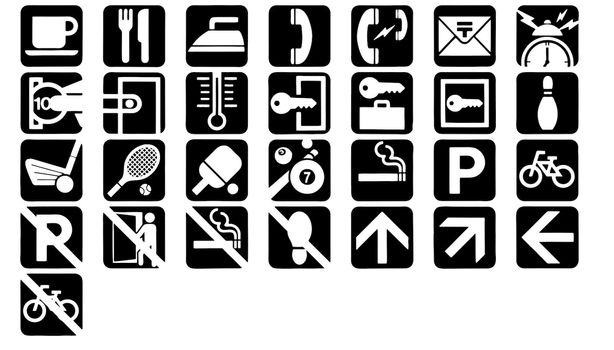 Miscellaneous Icons In Black And White vector