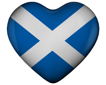 Illustration of heart with flag of scotland