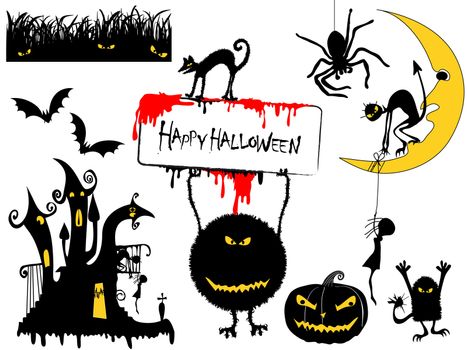 Various Halloween Design Elements