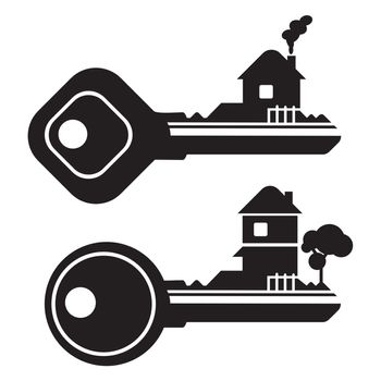 illustration of a key house