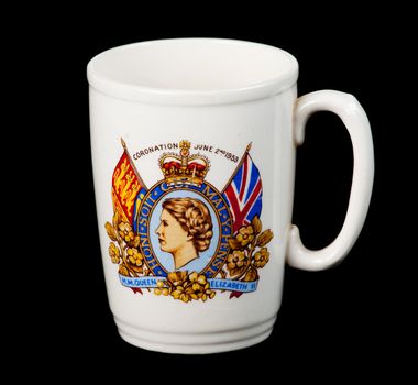 Antique mug celebrating coronation