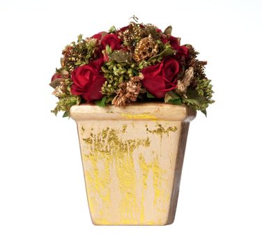 Isolated xmas centerpiece with roses