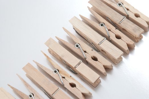 Wooden clothes pegs