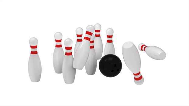Bowling skittles and ball
