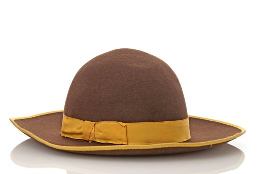 Scarecrow brown felt hat with with yellow loop