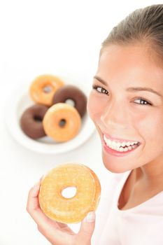 Woman eating donuts 