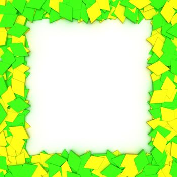 Empty frame with yellow-green stars,  design element