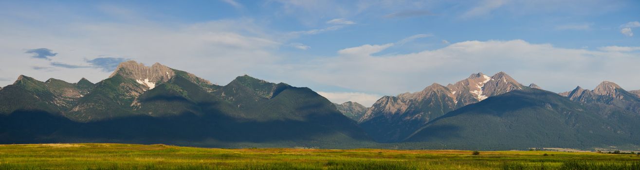 The Mission Valley and Mission Mountains, Lake County, Montana, USA