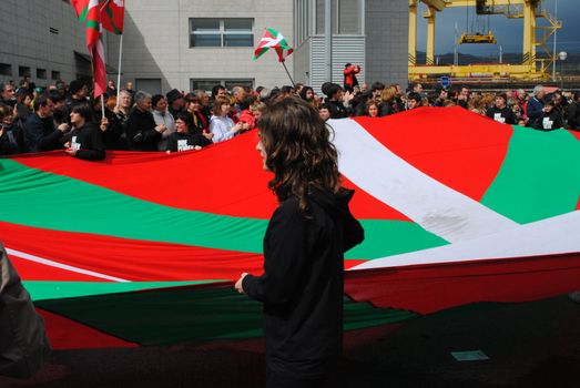 Giant Basque flag