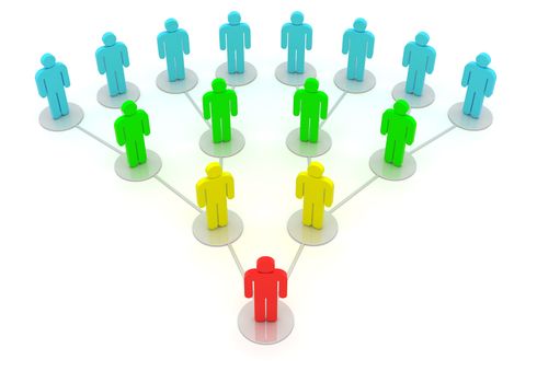 Group of people in a social network isolated on the white background