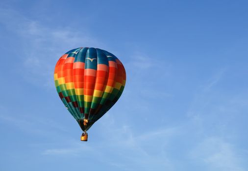 Hot air balloon with propane burners fired into it