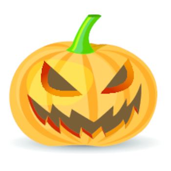 halloween pumpkin with evil grinning, vector format.