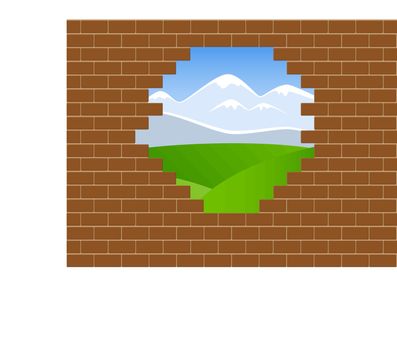 Landscape with bricks