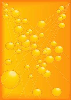 Vector Illustration of an abstract background image of gold beads on strands.