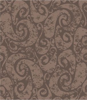 Seamless pattern made of big swirls on a rusted surface.
Select all the art and drop it into your swatches palette to create the pattern in Adobe Illustrator.
