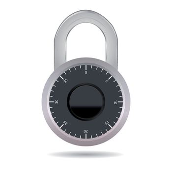 Highly detailed padlock vector isolated on white. EPS 8