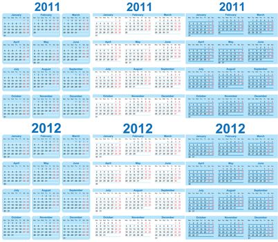 Set of 2011 and 2012 Calendar