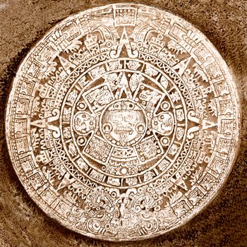 Ancient aztec calendar isolated