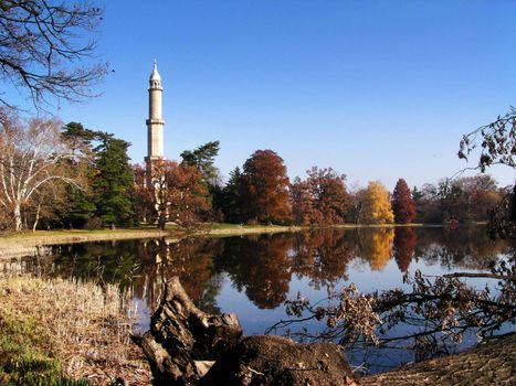 Minaret close to the lake