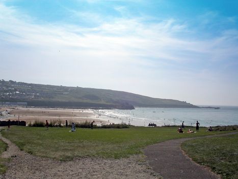 lovely cornwall beach in summer time