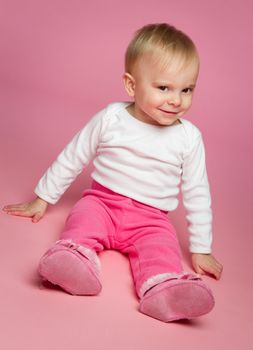 Pretty baby pink girl toddler