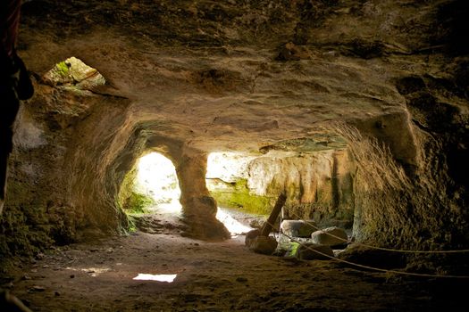 carved prehistoric cave