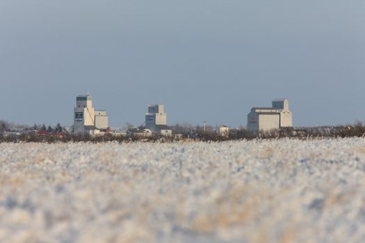 Frost and Grain Elevator in Winter Canada