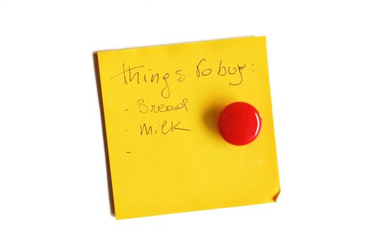 Things to buy post-it isolated on white