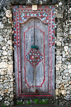 The facade of ancient (weathered) door