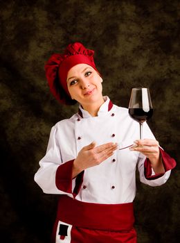 Chef Somelier with wine