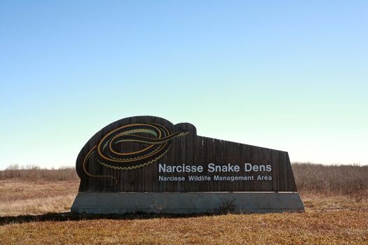 sign for Garter Snakes dens