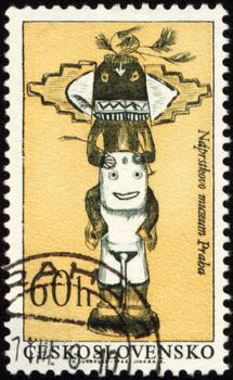 Native American craftsmanship on post stamp