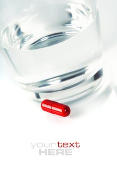 red pill and water