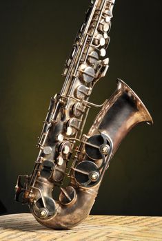Old saxophone and notes