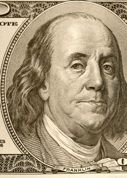 Franklin closeup old portrait 