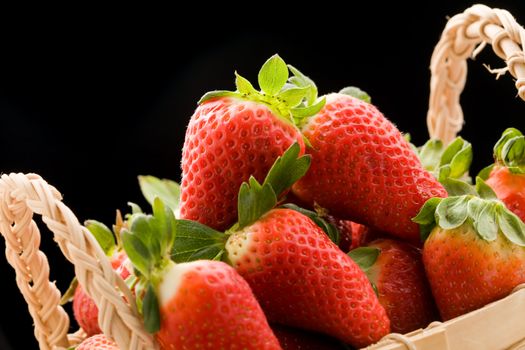 Strawberries inside a basket