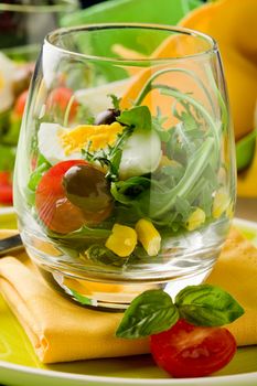 Mixed Salad inside a Glass