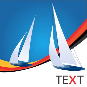 Yacht - sailing boat regatta vector background
