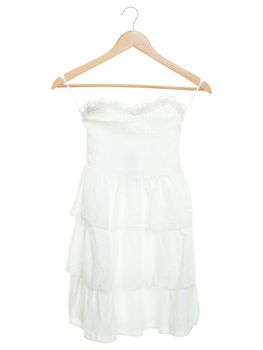 White dress on hanger isolated