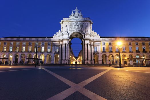 commerce square at Lisbon by night