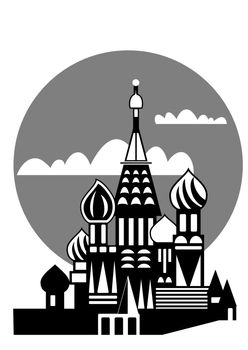 Moscow - Russian Orthodox church - vector